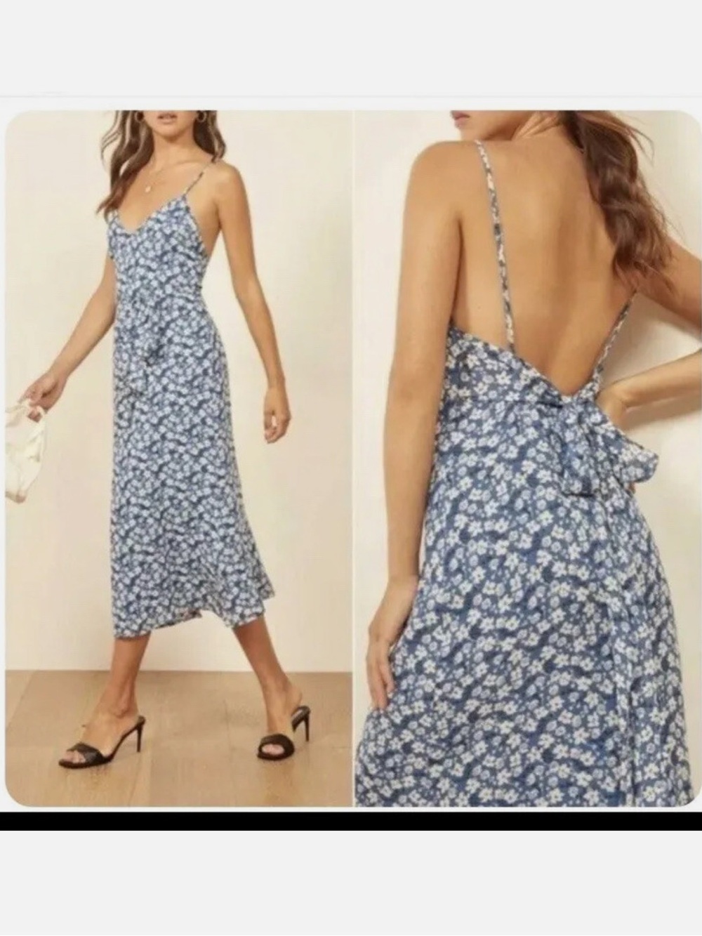 REFORMATION Dietrich Floral-print Crepe Midi Dress In Raquel